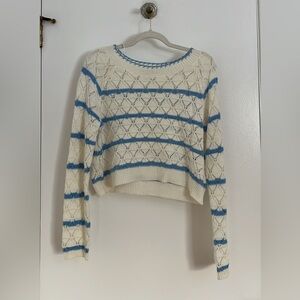 Freshman Cream and Blue Patterned Sweater